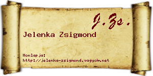Jelenka Zsigmond névjegykártya